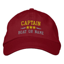 Name des Bootes Captain Nautical Stars Gold Silver Bestickte Baseballkappe