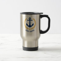 Name des Bootes Nautical Anchor Gold Style Laurel