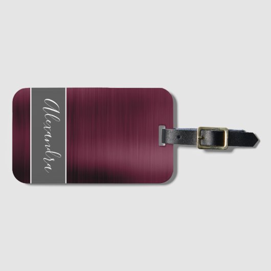 Name des Borgundy-Metalls Gepäckanhänger (Vorderseite (Horizontal))