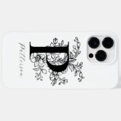 Name des Botanischen Buchstaben P Monogramms Case-Mate iPhone Hülle (Rückseite (Horizontal))
