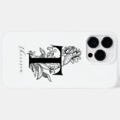 Name des Botanischen Buchstaben T Monogramms Case-Mate iPhone Hülle (Rückseite (Horizontal))
