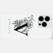 Name des Botanischen Buchstaben V Monogramms Case-Mate iPhone Hülle (Rückseite (Horizontal))