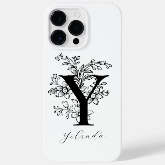 Name des Botanischen Buchstaben Y Monogramms Case-Mate iPhone Hülle (Rückseite)