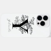 Name des Botanischen Buchstaben Y Monogramms Case-Mate iPhone Hülle (Rückseite (Horizontal))