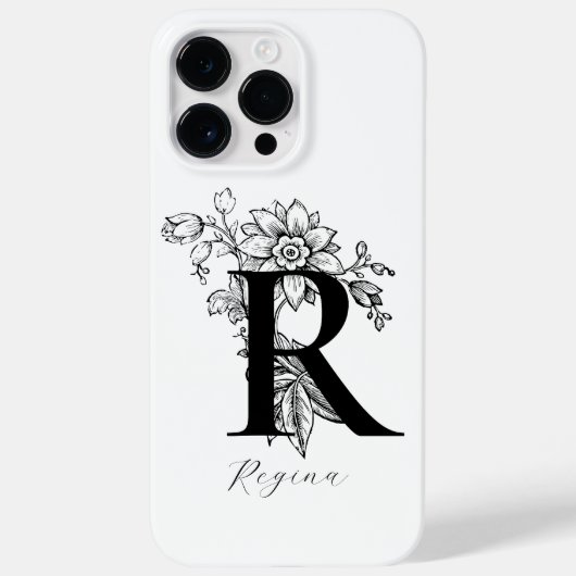 Name des Botanischen Buchstabens R Monogramm Case-Mate iPhone Hülle (Rückseite)