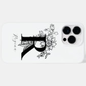 Name des Botanischen Buchstabens R Monogramm Case-Mate iPhone Hülle (Rückseite (Horizontal))