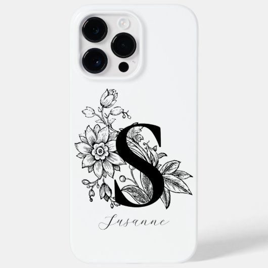 Name des Botanischen Buchstabens S Monogramm Case-Mate iPhone Hülle (Rückseite)