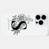 Name des Botanischen Buchstabens S Monogramm Case-Mate iPhone Hülle (Rückseite (Horizontal))