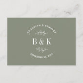 Name des botanischen Monogrammkopfes Begleitkarte (Rückseite)