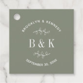 Name des botanischen Monogrammkopfes Geschenkanhänger (Vorderseite)