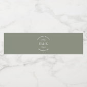 Name des botanischen Monogrammkopfes Wasserflaschenetikett (Einzelnes Label)