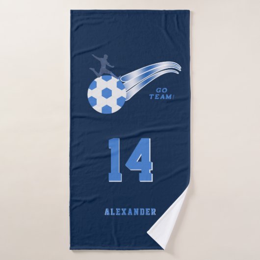 Name des Boy Sports Soccer Personalisiert Badhandtuch Set (Badehandtuch)