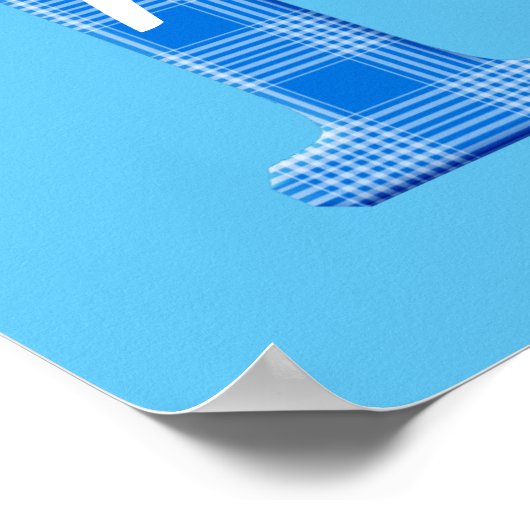 Name des Boys Karierter Buchstabe P Poster (Ecke)