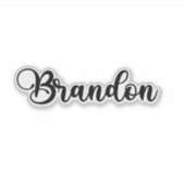 Name des Brandon - Handgeschriebene Kalligrafie Aufkleber (Vorderseite)
