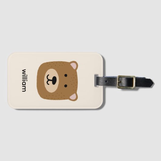 Name des Braunbären Gepäckanhänger (Vorderseite (Horizontal))