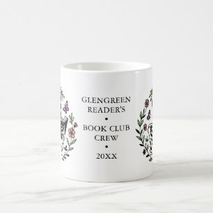 Name des Buchclubs Florales Lesegerippe-Geschenk Kaffeetasse