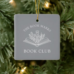 Name des Buchclubs personalisierter Weihnachtsschm Keramikornament