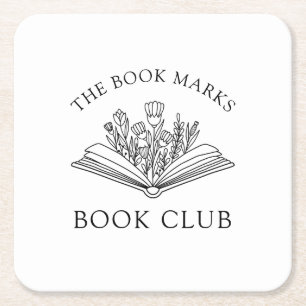 Name des Buchclubs Personalisiertes Event Rechteckiger Pappuntersetzer