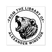 Name des Buches "Bären Head Baring Teeth Library" Permastempel (Design)