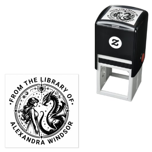 Name des Buches Mystical Dragon und Princess Libra Permastempel (Beispiel)