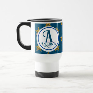 Name des Buchstabens eines Monogramms für eine Kla Reisebecher