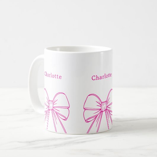 Name des Bug-Skriptes in Hot Pink Kaffeetasse (Vorderseite Links)