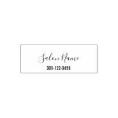 Name des Business Salons Elegante Script Telefonnu Permastempel (Design)