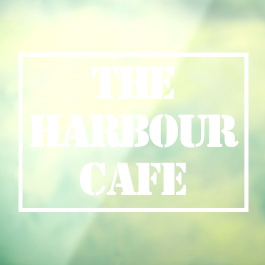 Name des Cafés auf einer Fensterklammer Fensteraufkleber (Blatt 3)