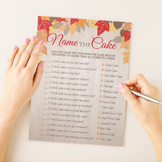 Name des Cake Fall Showdusche Party Pack Notizblock