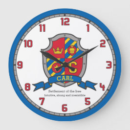 Name des Carriers, d. h. heraldry Schild Buchstabe Große Wanduhr