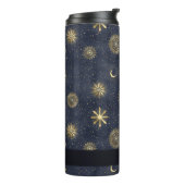 Name des Celestial Blue und Gold Monogram Thermosbecher (Nach links gedreht)
