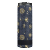 Name des Celestial Blue und Gold Monogram Thermosbecher (Rückseite)