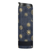 Name des Celestial Blue und Gold Monogram Thermosbecher (Nach rechts gedreht)