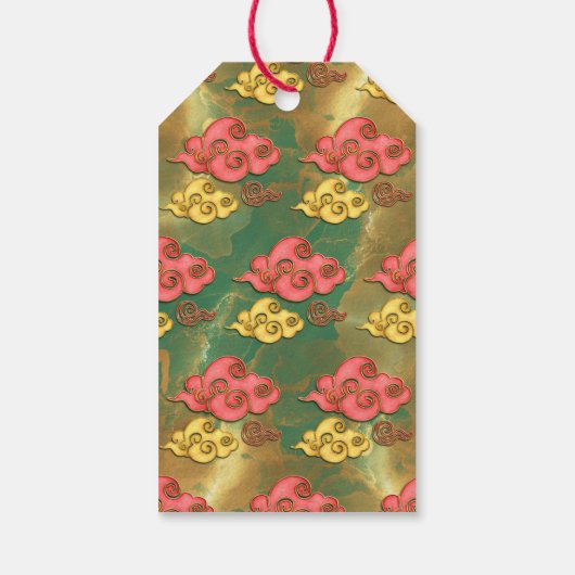 Name des chinesischen Drachen Red Emerald Green Go Geschenkanhänger (Rückseite)