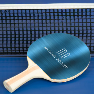 Name des coolen blauen Metallic Monogramms Tischtennis Schläger