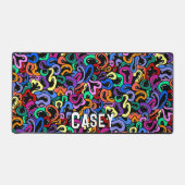 Name des coolen farbigen Monogramms Schreibtischunterlage (Vorderseite)