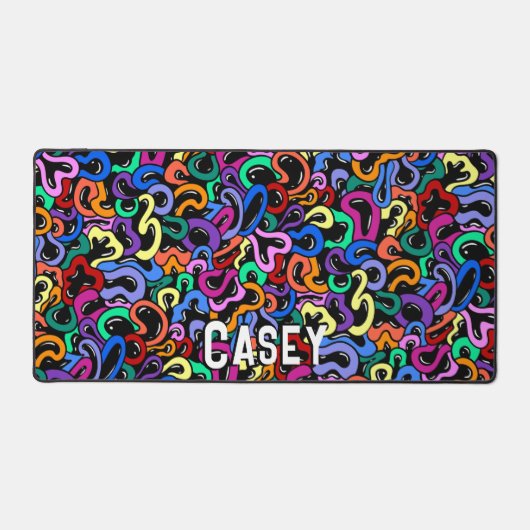 Name des coolen farbigen Monogramms Schreibtischunterlage (Vorderseite)
