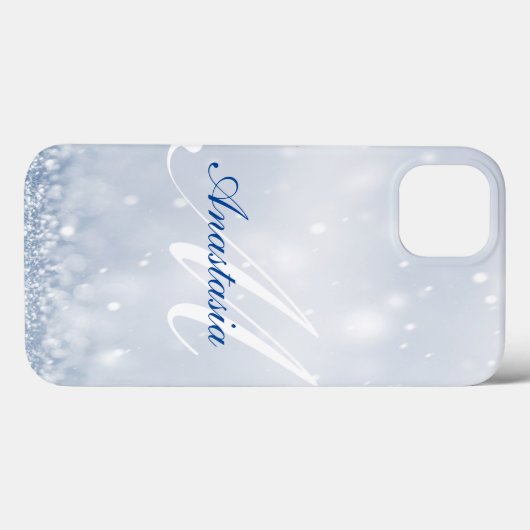 Name des coolen, Phantastischen, blauen Glitzer Case-Mate iPhone Hülle (Rückseite (Horizontal))