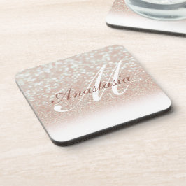 Name des coolen, Phantastischen, rosa Glitzer Getränkeuntersetzer