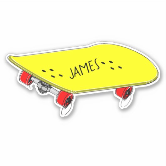Name des coolen Skateboards Aufkleber (Vorderseite)