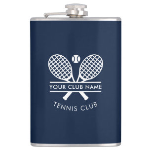 Name des Country Clubs Tennis Team Navy Blau Flachmann