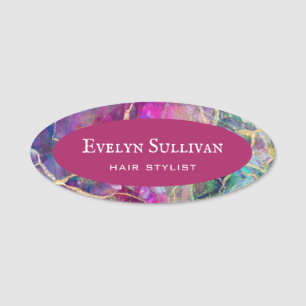 Name des Designs der Fuchsia Aquamarine Opal Namensschild