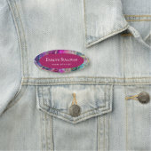 Name des Designs der Fuchsia Aquamarine Opal Namensschild (Beispiel)