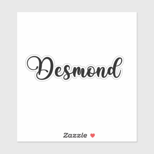 Name des Desmonds - Handgeschriebene Kalligrafie Aufkleber (Blatt)