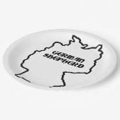 Name des deutschen Hirten Pappteller (Schrägansicht)