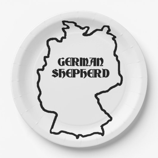 Name des deutschen Hirten Pappteller (Vorderseite)