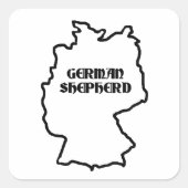 Name des deutschen Hirten Quadratischer Aufkleber (Vorderseite)