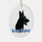 Name des deutschen Hirten (schwarz) Keramik Ornament (Rechts)