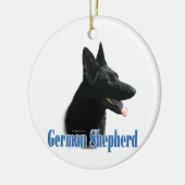 Name des deutschen Hirten (schwarz) Keramik Ornament (Links)