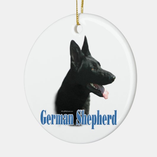 Name des deutschen Hirten (schwarz) Keramik Ornament (Links)
